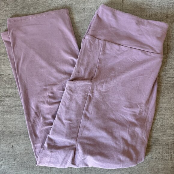 $5☃Leggings Simple Addiction Exclusive Dusty Rose Solid Capri POCKET- L /XL Nwot - Picture 6 of 6